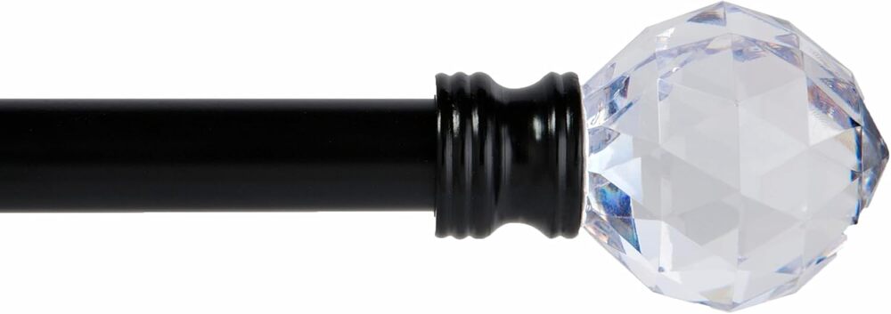 Kenney Harris 1/2 in Petite Café Decorative Curtain Rod, Matte Black, 28 to 48 i